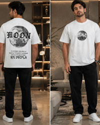 تیشرت مردانه پشت و رو چاپی مدل Moon