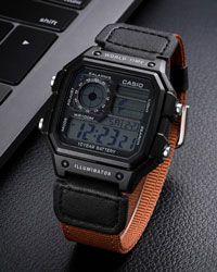 ساعت مردانه Casio World time بند برزنتی