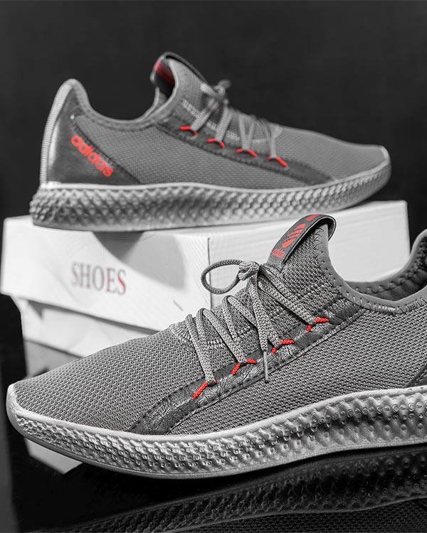 كفش ورزشي Adidas مردانه طوسي قرمز مدل Barni