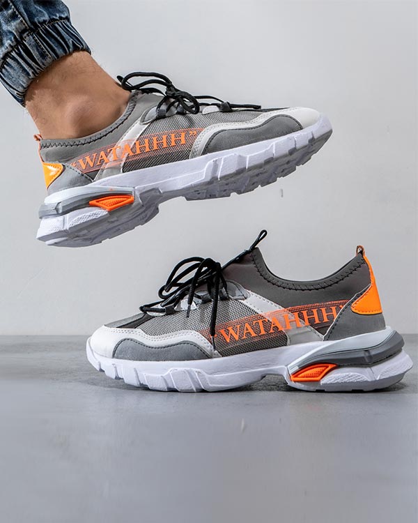 کفش ورزشی OFF WHITE مردانه طوسی مدل Rasit
