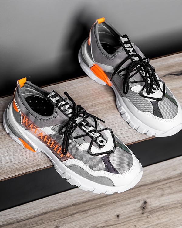 کفش ورزشی OFF WHITE مردانه طوسی مدل Rasit