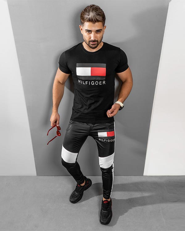 ست تيشرت شلوار Tommy Hilfiger مردانه مشكي مدل Pandura