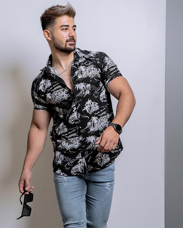 پيراهن هاوايي مردانه مدل Lomia