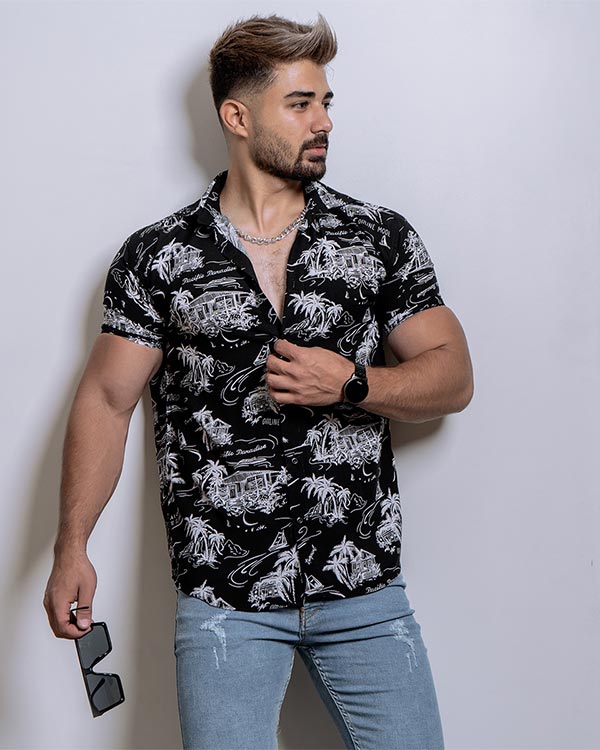 پيراهن هاوايي مردانه مدل Lomia