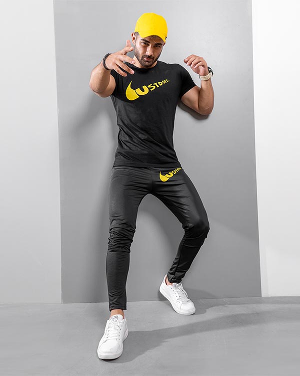 ست تيشرت شلوار Ust do itمردانه مشکی مدلNeron