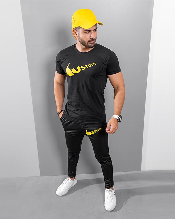 ست تيشرت شلوار Ust do itمردانه مشکی مدلNeron