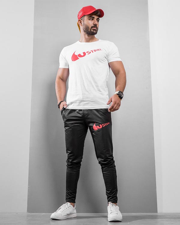 ست تيشرت شلوار Ust do it مردانه مدل سفید Neron