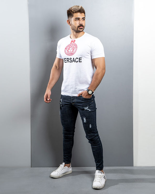 تیشرت Versace مردانه سفید مدل Janatan