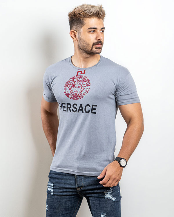 تیشرت Versace مردانه طوسی مدل Janatan