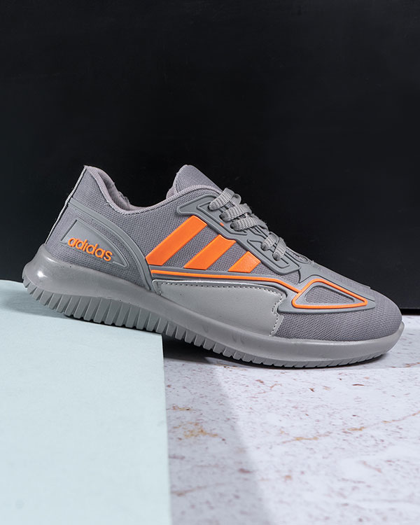 کفش ورزشی Adidas دخترانه طوسی نارنجی مدل Kiana