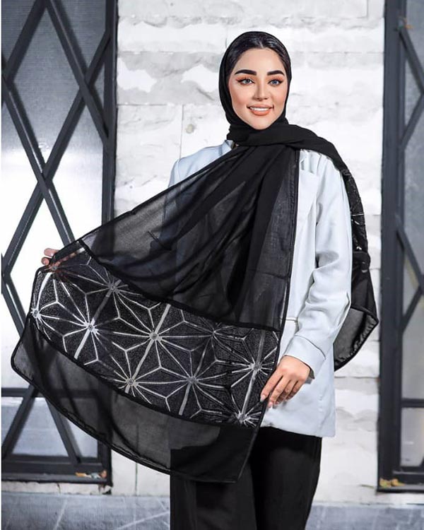 شال زنانه بلند کرپ
