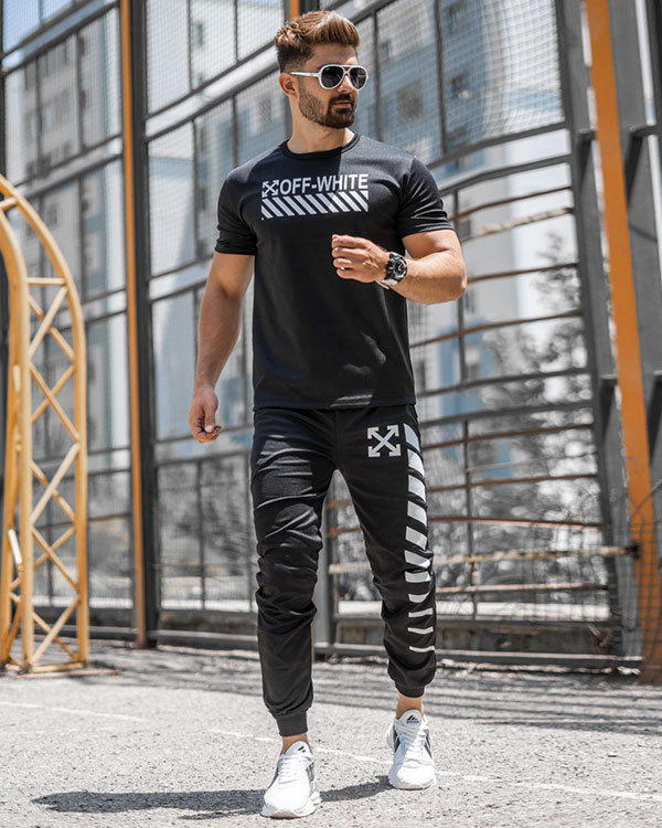 ست تیشرت شلوار off-white مردانه مدلVesta