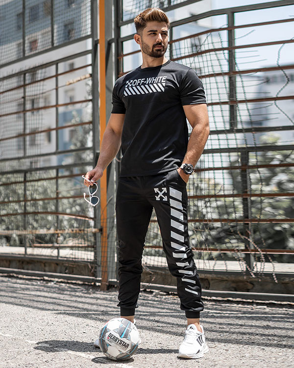 ست تیشرت شلوار off-white مردانه مدلVesta