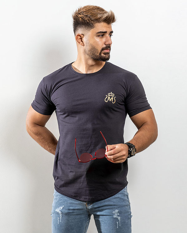 تیشرت مردانه طوسی مدل Arat