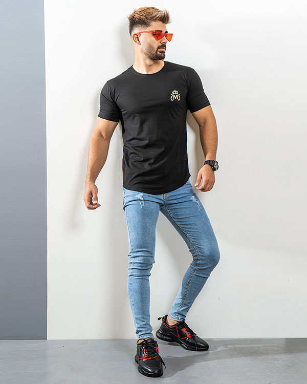تیشرت مردانه مشکی مدل Arat