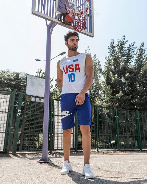 ست رکابی شلوارک Nike مردانه سفید مدل USA10