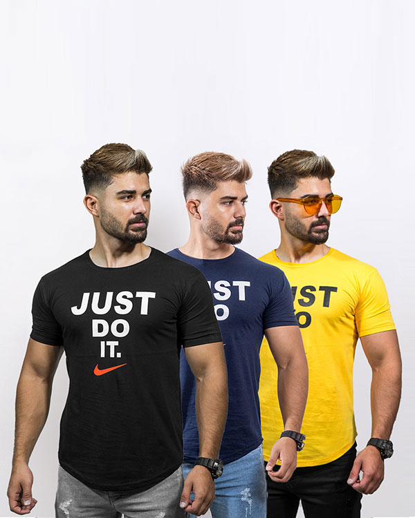 تیشرت Just Do It مردانه زرد مدل Ditro