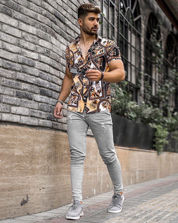 پيراهن هاوايي مردانه مدل Behzad