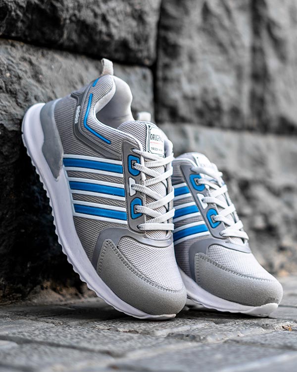 کفش ورزشی Adidas مردانه طوسی آبی مدل Hiden