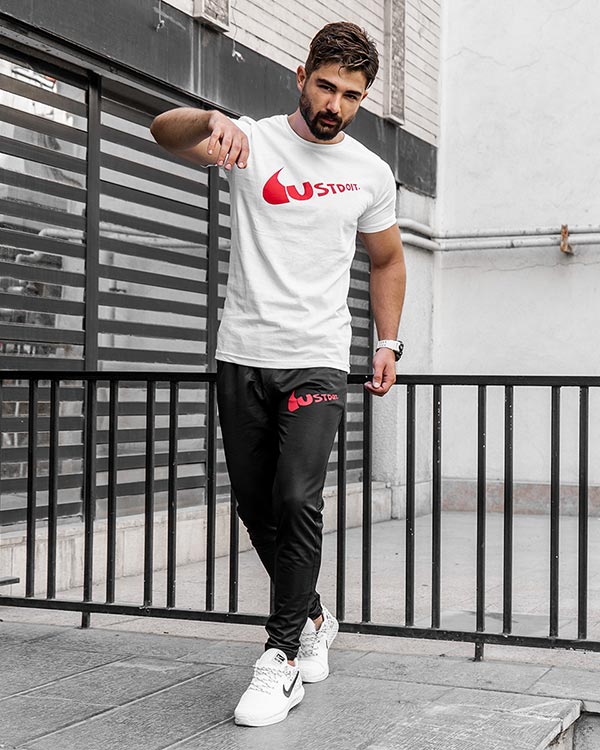 ست تيشرت شلوار Ust do it مردانه مدل سفید Neron