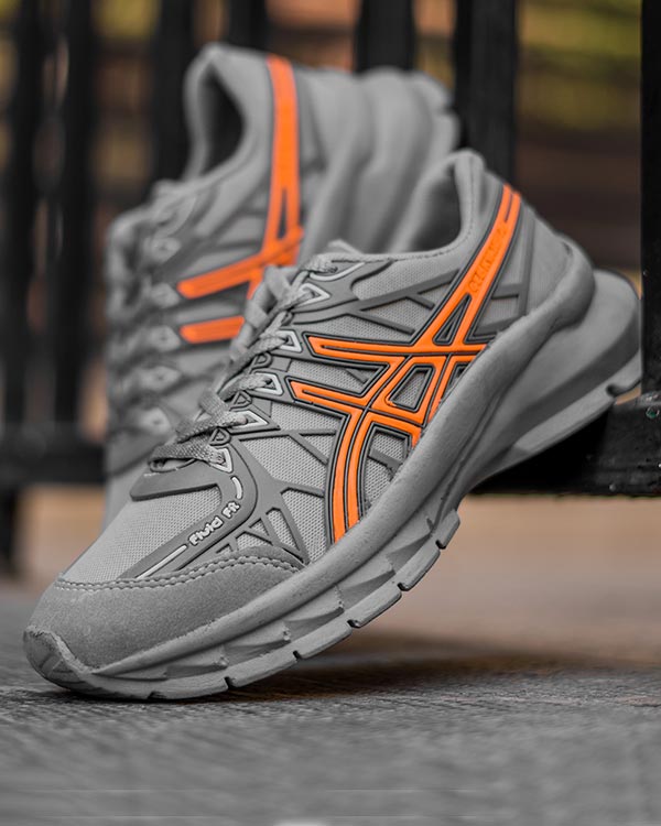کفش ورزشی Asics زنانه طوسی نارنجی مدل Tina