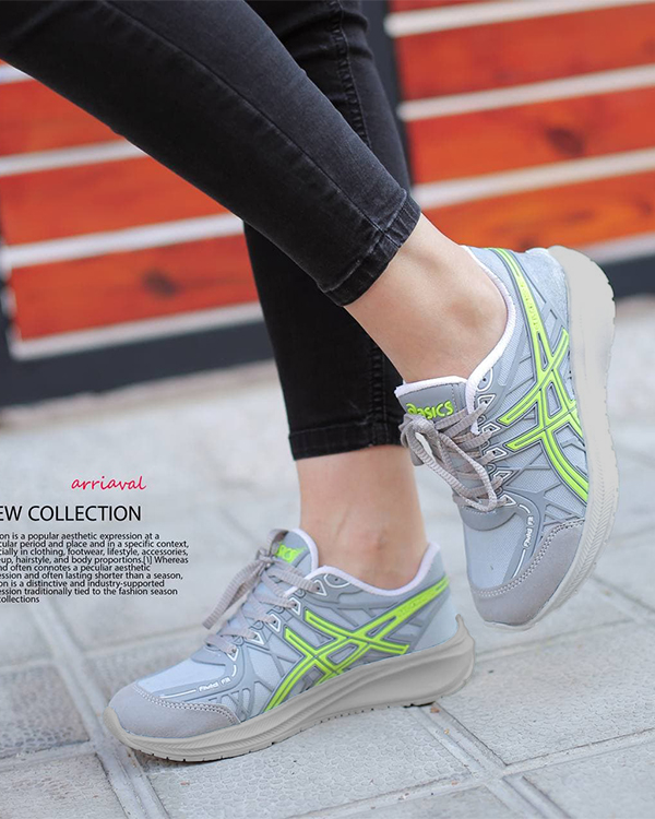 کفش ورزشی Asics زنانه طوسی سبز مدل Tina