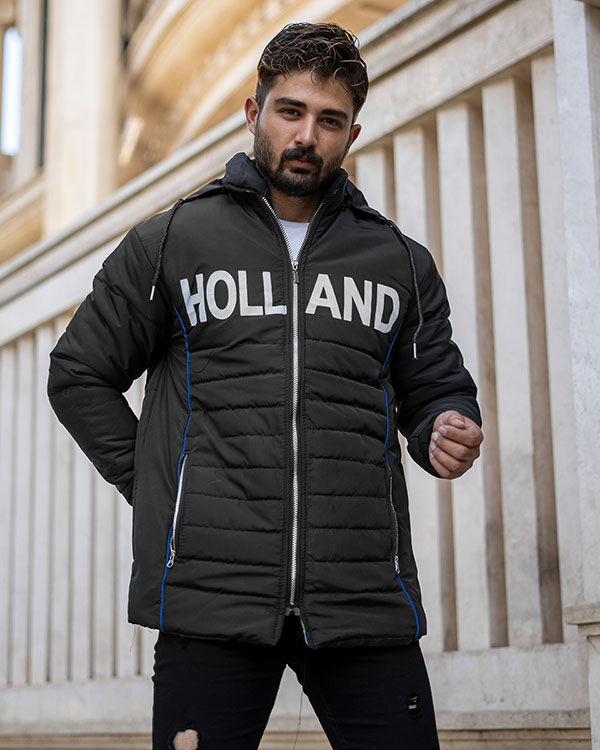 كاپشن مردانه مشكي مدلHolland