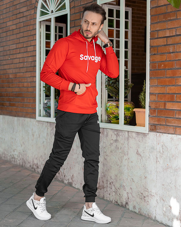 ست هودی شلوار Savage مردانه مدل Samoel