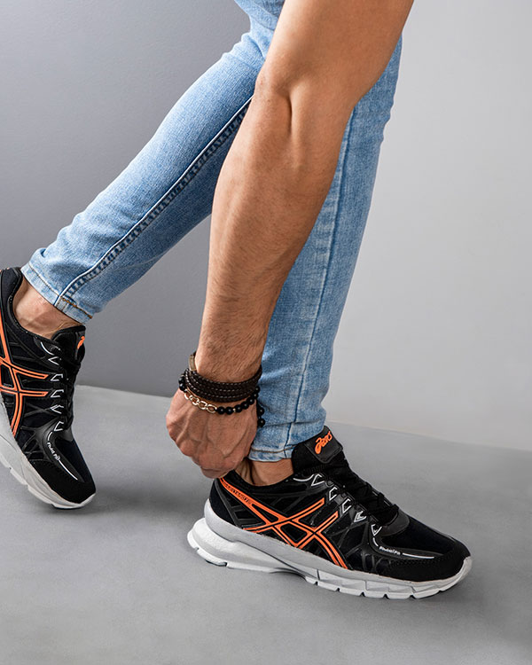 کفش ورزشی Asics مردانه مشکی نارنجی مدل Kaloni