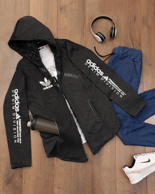 هودي Adidas مردانه ذغالي مدل Aran