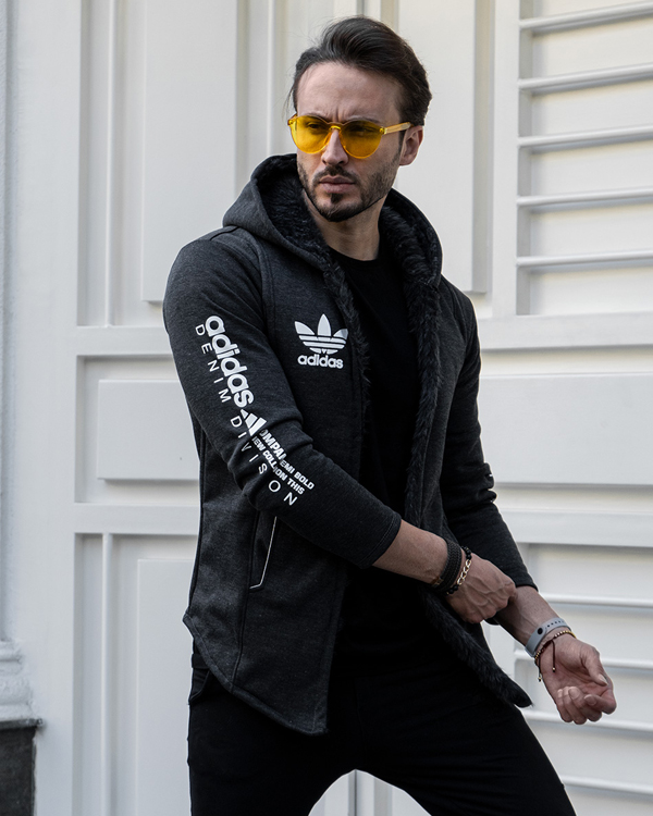 هودي Adidas مردانه ذغالي مدل Aran