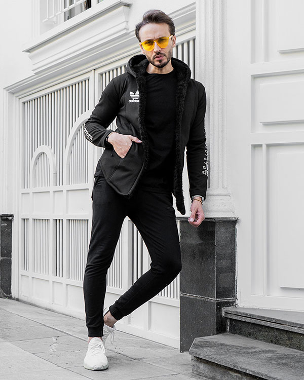 هودی Adidas مردانه مشکی مدل Aran