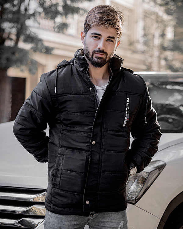 کاپشن مردانه مشکی مدل Galvano