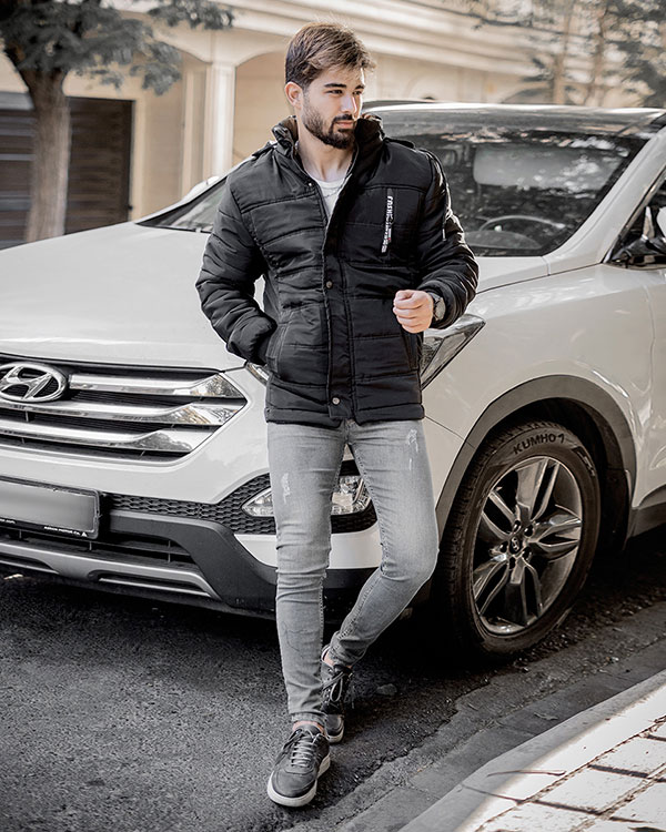 کاپشن مردانه مشکی مدل Galvano