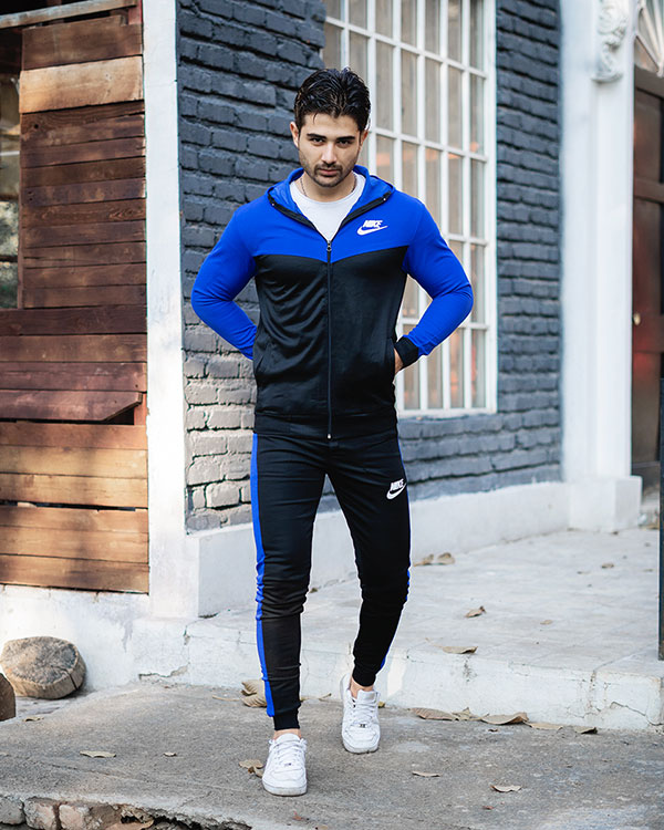 ست سوییشرت شلوار Nikeمردانه مشکی آبی مدلDepi