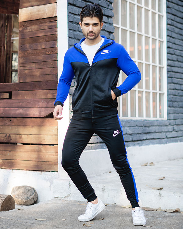 ست سوییشرت شلوار Nikeمردانه مشکی آبی مدلDepi