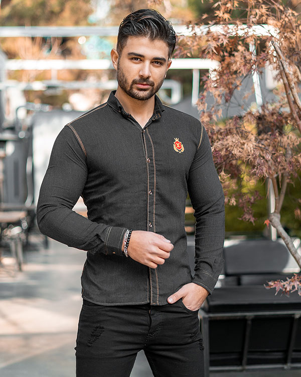 پیراهن مردانه LV مشکی مدل amilo