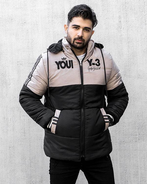 كاپشن مردانه Y-3كرم مشكي مدل YOUI