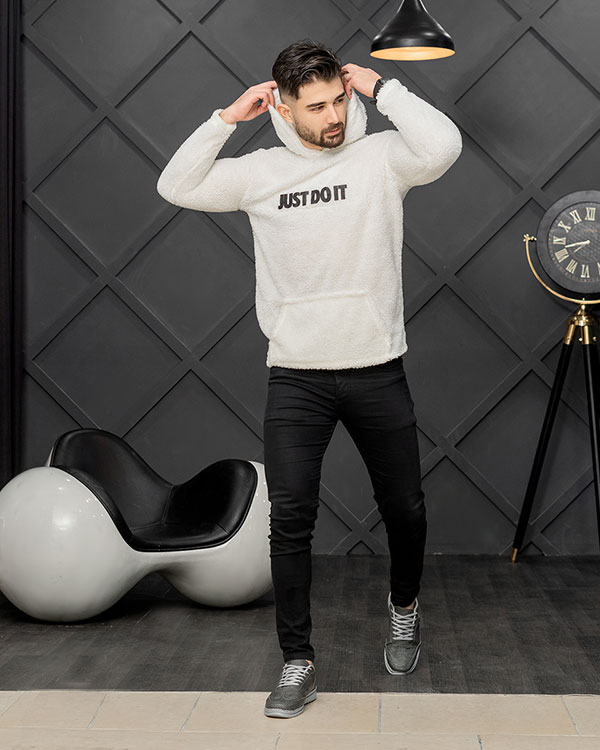 هودی just do itمردانه سفید مدلTaha