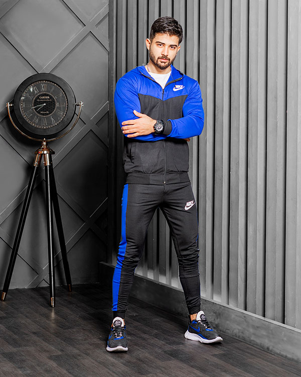 ست سوییشرت شلوار Nikeمردانه مشکی آبی مدلDepi