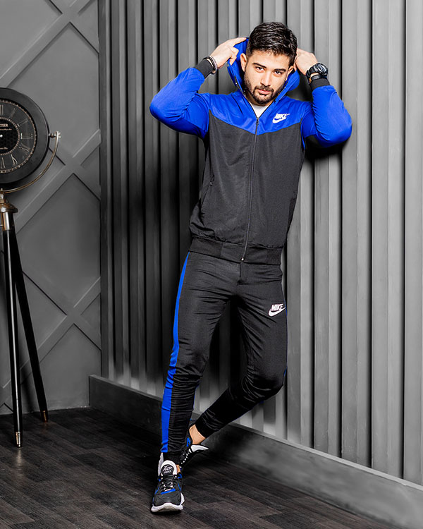 ست سوییشرت شلوار Nikeمردانه مشکی آبی مدلDepi