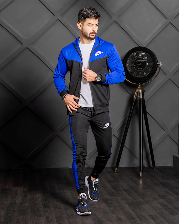 ست سوییشرت شلوار Nikeمردانه مشکی آبی مدلDepi