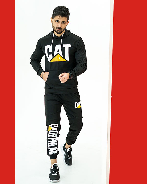 ست هودي شلوار Cat مردانه مدل b78