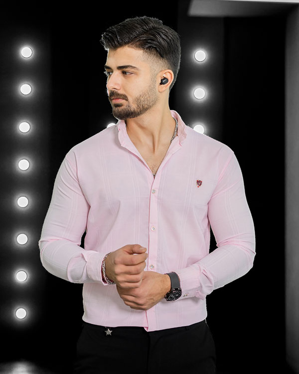 پیراهن مردانه صورتی مدلFarzin