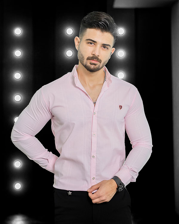 پیراهن مردانه صورتی مدلFarzin