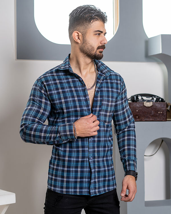 پیراهن چهارخانه  مردانه مدلDivan