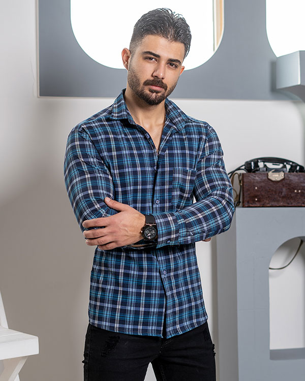 پیراهن چهارخانه  مردانه مدلDivan