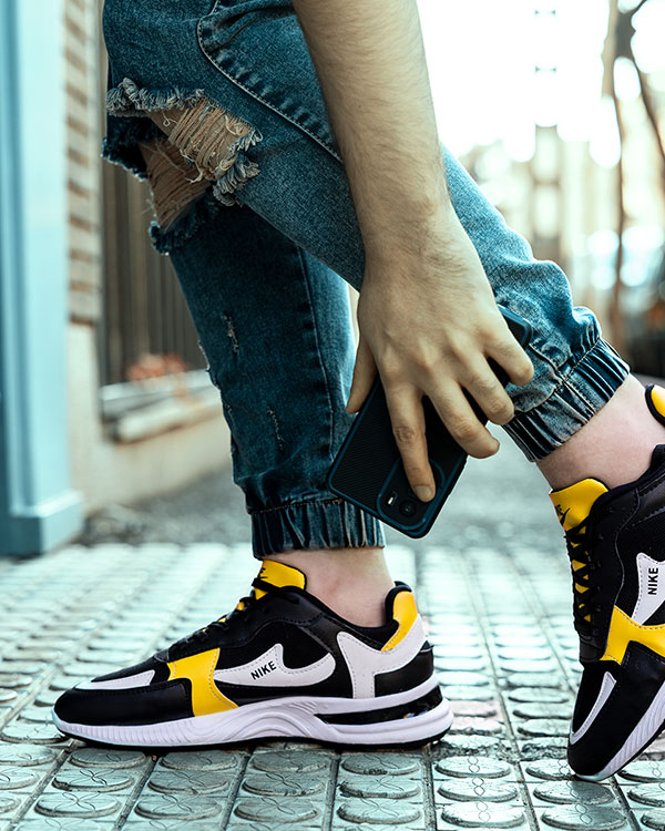 کفش ورزشی Nike مردانه مشکی زرد مدلJimi