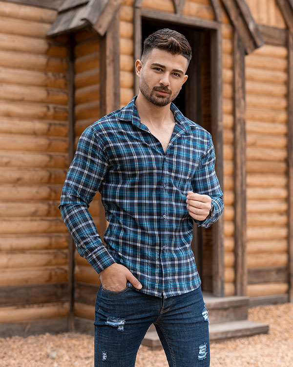 پیراهن چهارخانه  مردانه مدلDivan