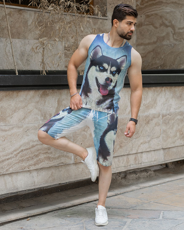 ست ركابي شلوارك مردانه مدل Husky